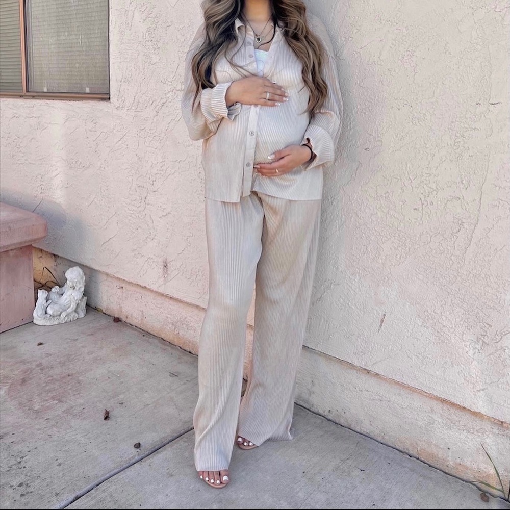 Champagne Maternity 2 piece set